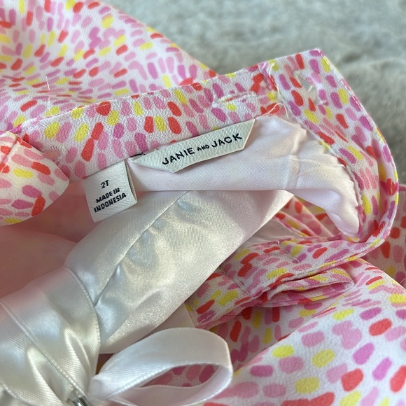 JANIE & JACK EUC pink, yellow, purple confetti print, elastic waist jumper 2T - Picture 6 of 6